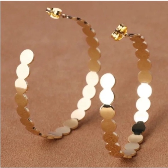 Anthropologie Jewelry - New! Anthropologie Kinley Gold Hoop Earrings (1020) NWOT